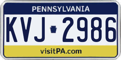 PA license plate KVJ2986