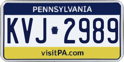 PA license plate KVJ2989