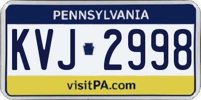 PA license plate KVJ2998