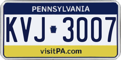 PA license plate KVJ3007