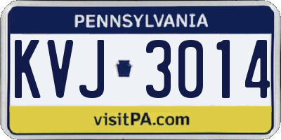 PA license plate KVJ3014