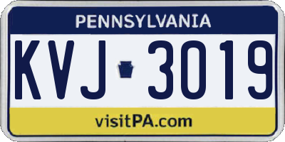 PA license plate KVJ3019