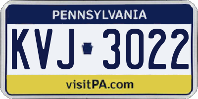 PA license plate KVJ3022