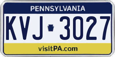 PA license plate KVJ3027