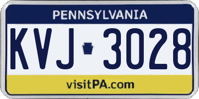 PA license plate KVJ3028