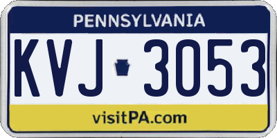 PA license plate KVJ3053