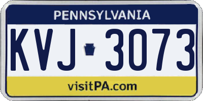 PA license plate KVJ3073