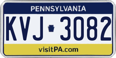 PA license plate KVJ3082