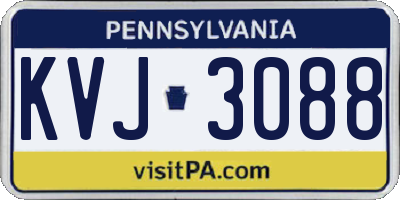 PA license plate KVJ3088