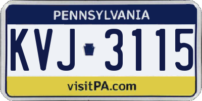 PA license plate KVJ3115
