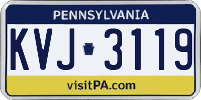 PA license plate KVJ3119