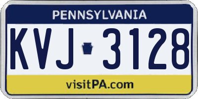 PA license plate KVJ3128