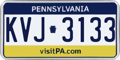 PA license plate KVJ3133