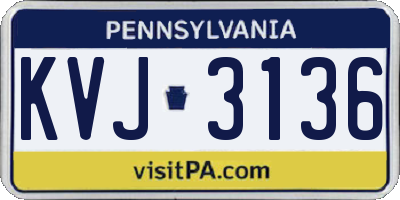 PA license plate KVJ3136