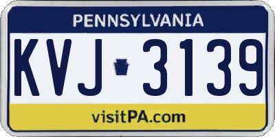 PA license plate KVJ3139