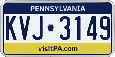 PA license plate KVJ3149