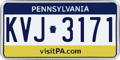 PA license plate KVJ3171