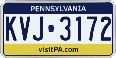 PA license plate KVJ3172