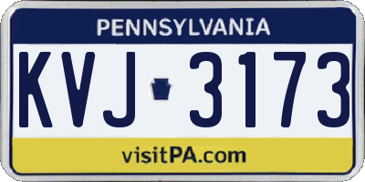PA license plate KVJ3173