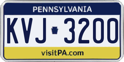 PA license plate KVJ3200