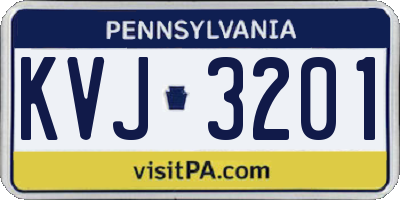 PA license plate KVJ3201