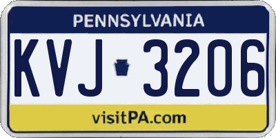 PA license plate KVJ3206