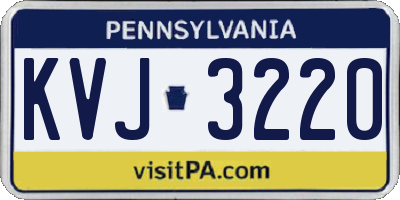 PA license plate KVJ3220