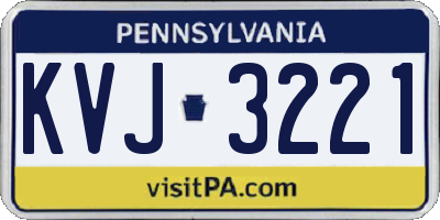 PA license plate KVJ3221