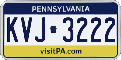 PA license plate KVJ3222