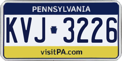 PA license plate KVJ3226