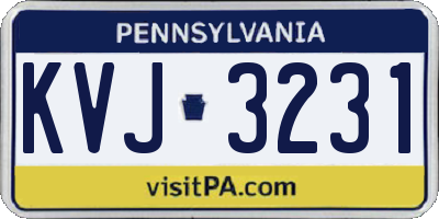 PA license plate KVJ3231