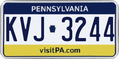 PA license plate KVJ3244