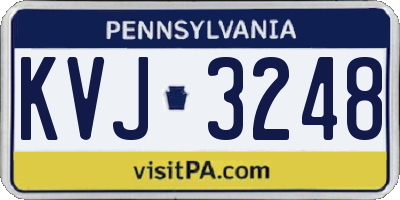 PA license plate KVJ3248