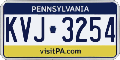 PA license plate KVJ3254