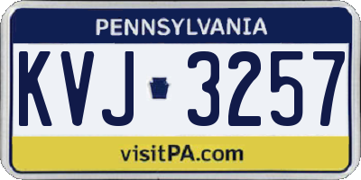 PA license plate KVJ3257