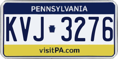 PA license plate KVJ3276