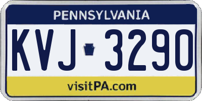 PA license plate KVJ3290