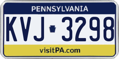 PA license plate KVJ3298