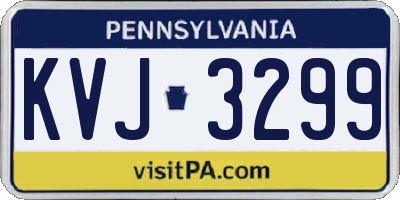 PA license plate KVJ3299