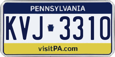 PA license plate KVJ3310