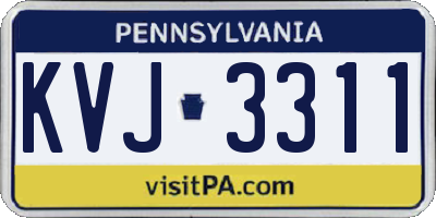 PA license plate KVJ3311