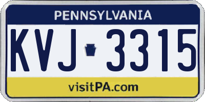 PA license plate KVJ3315