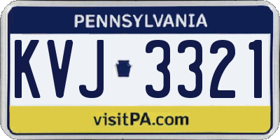 PA license plate KVJ3321