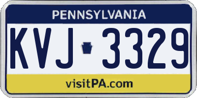 PA license plate KVJ3329