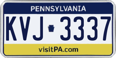 PA license plate KVJ3337