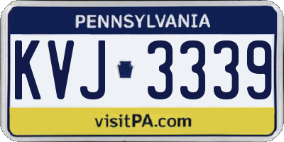 PA license plate KVJ3339