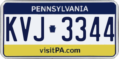 PA license plate KVJ3344