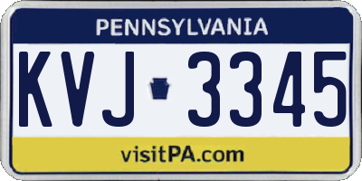 PA license plate KVJ3345