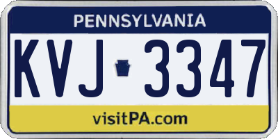 PA license plate KVJ3347