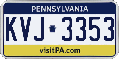 PA license plate KVJ3353